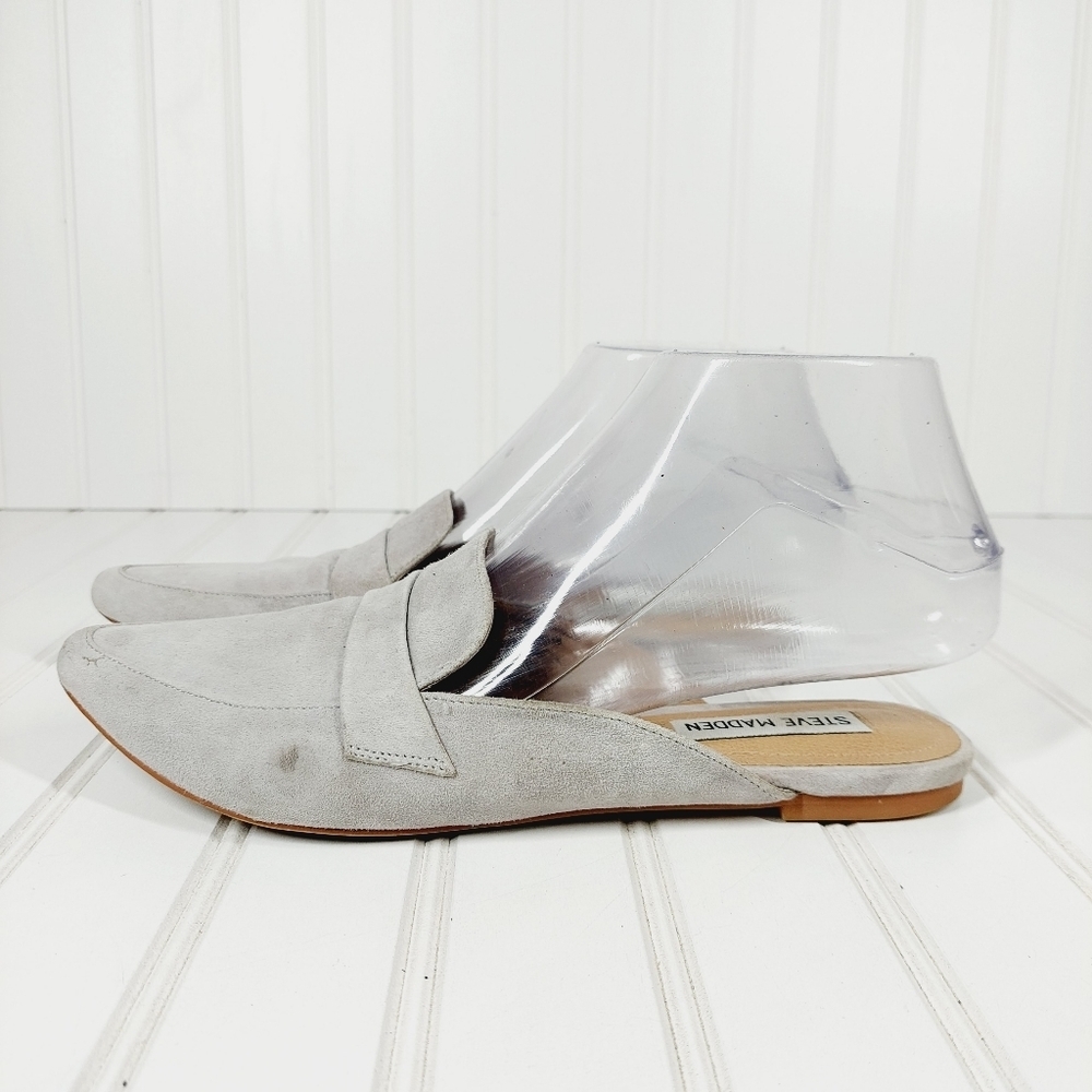 Steve Madden Gray Suede Flavor Flat Mule F922 - Picture 3 of 14